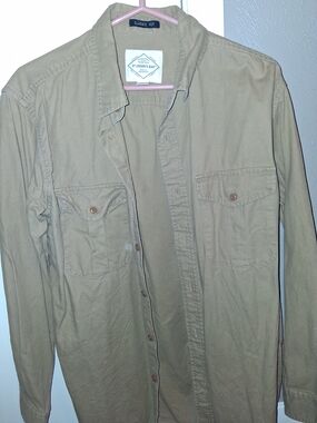 St. John's Bay Men's Khaki Button-Up Shirt Jacket